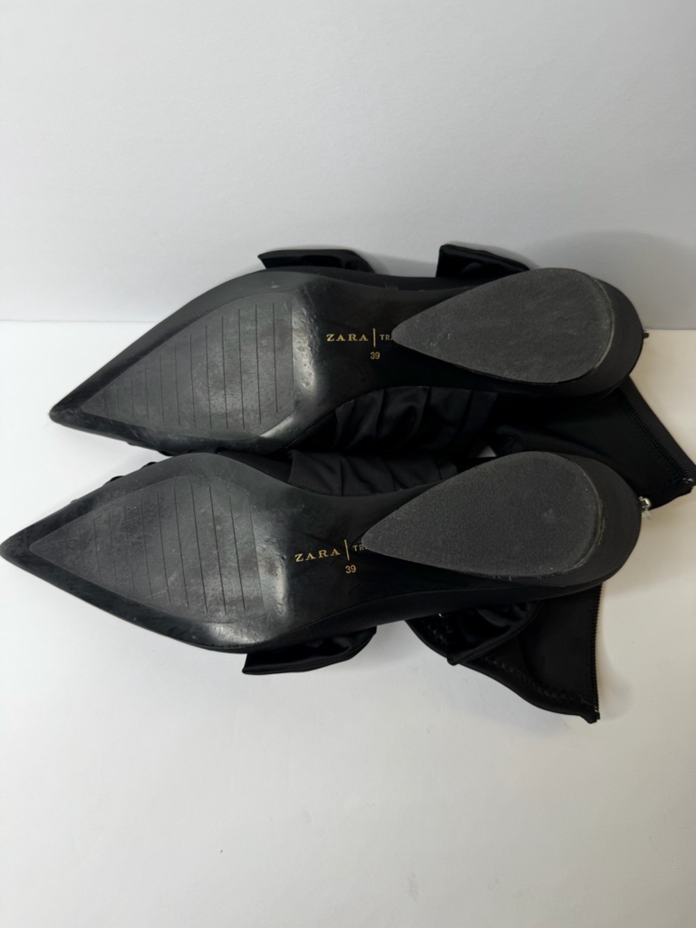 Zara Black Pointed-Toe Ankle Boots with Crystal Buckle - Picture 8 of 10